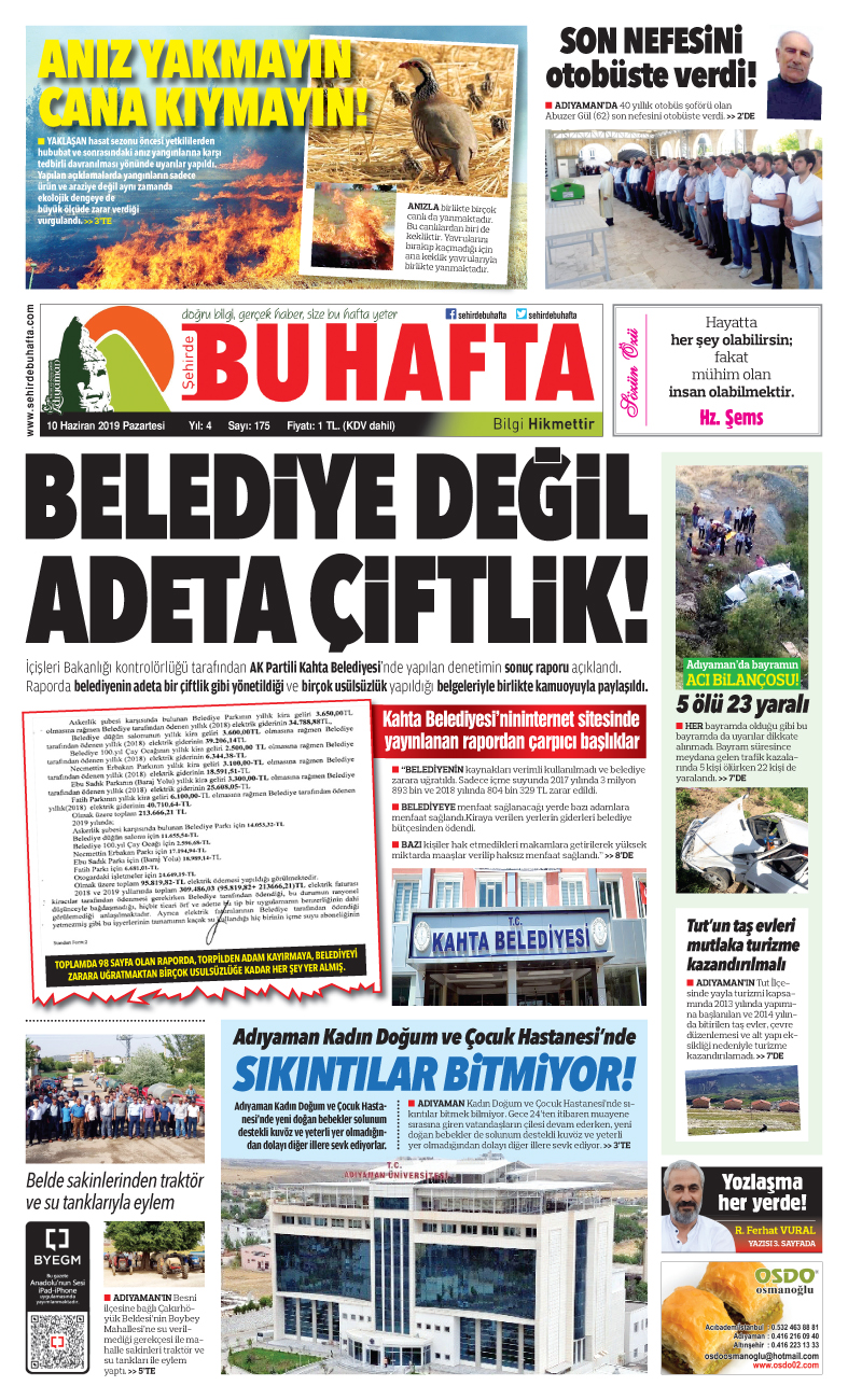 10 Haziran 2019 Pazartesi