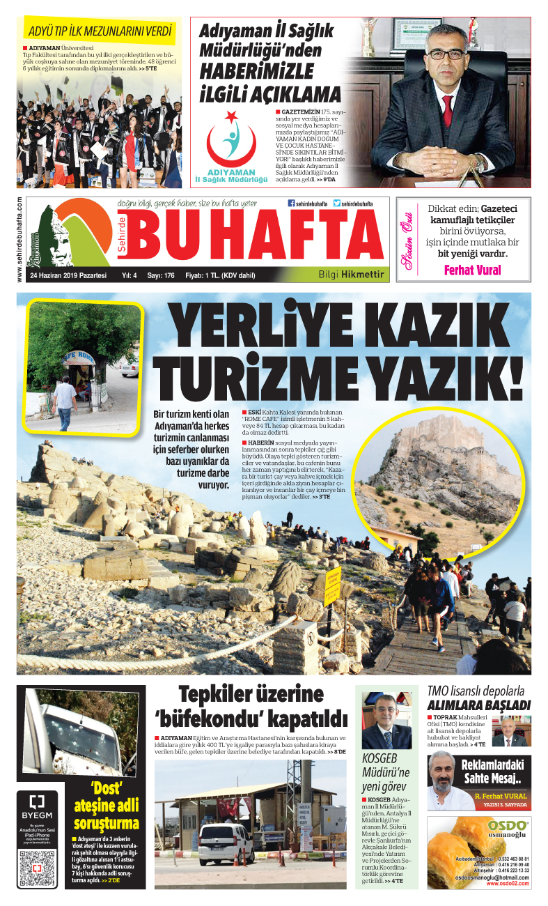 24 Haziran 2019 Pazartesi