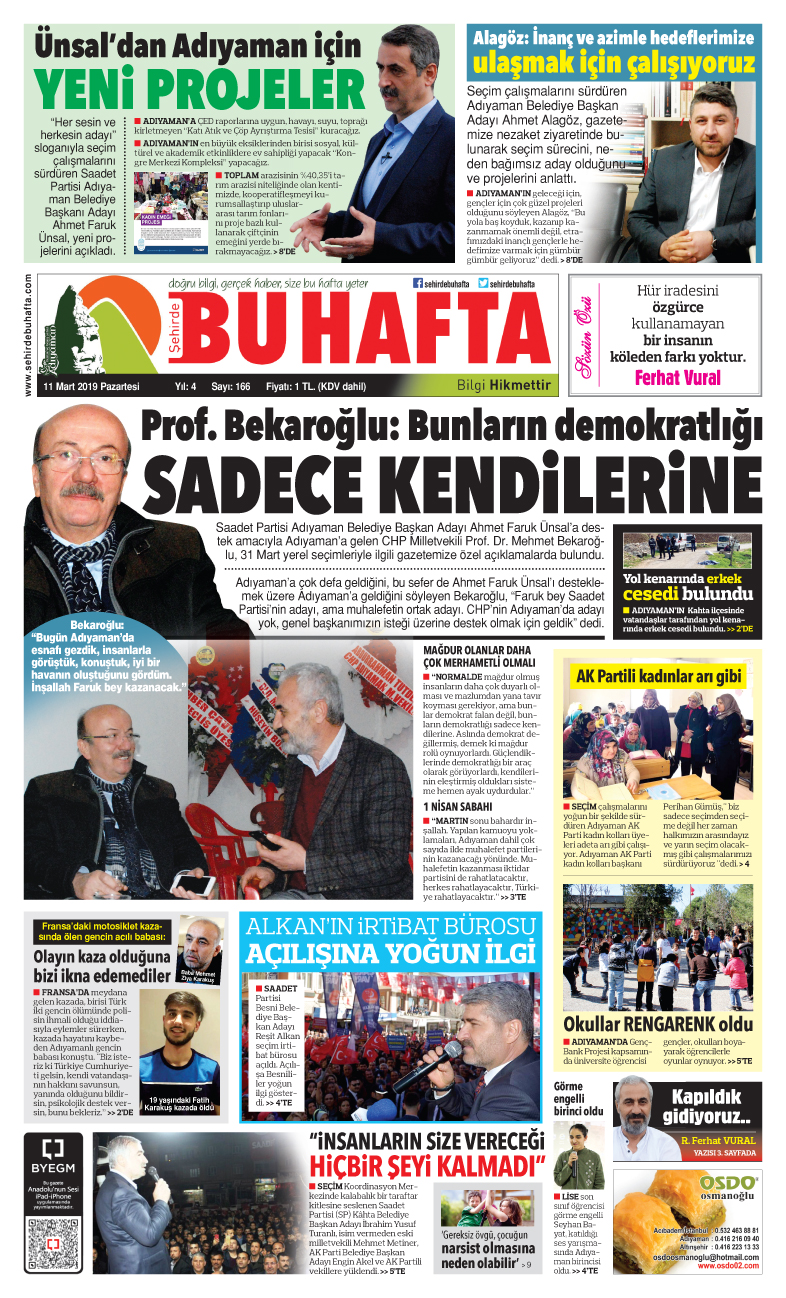 11 Mart 2019 Pazartesi