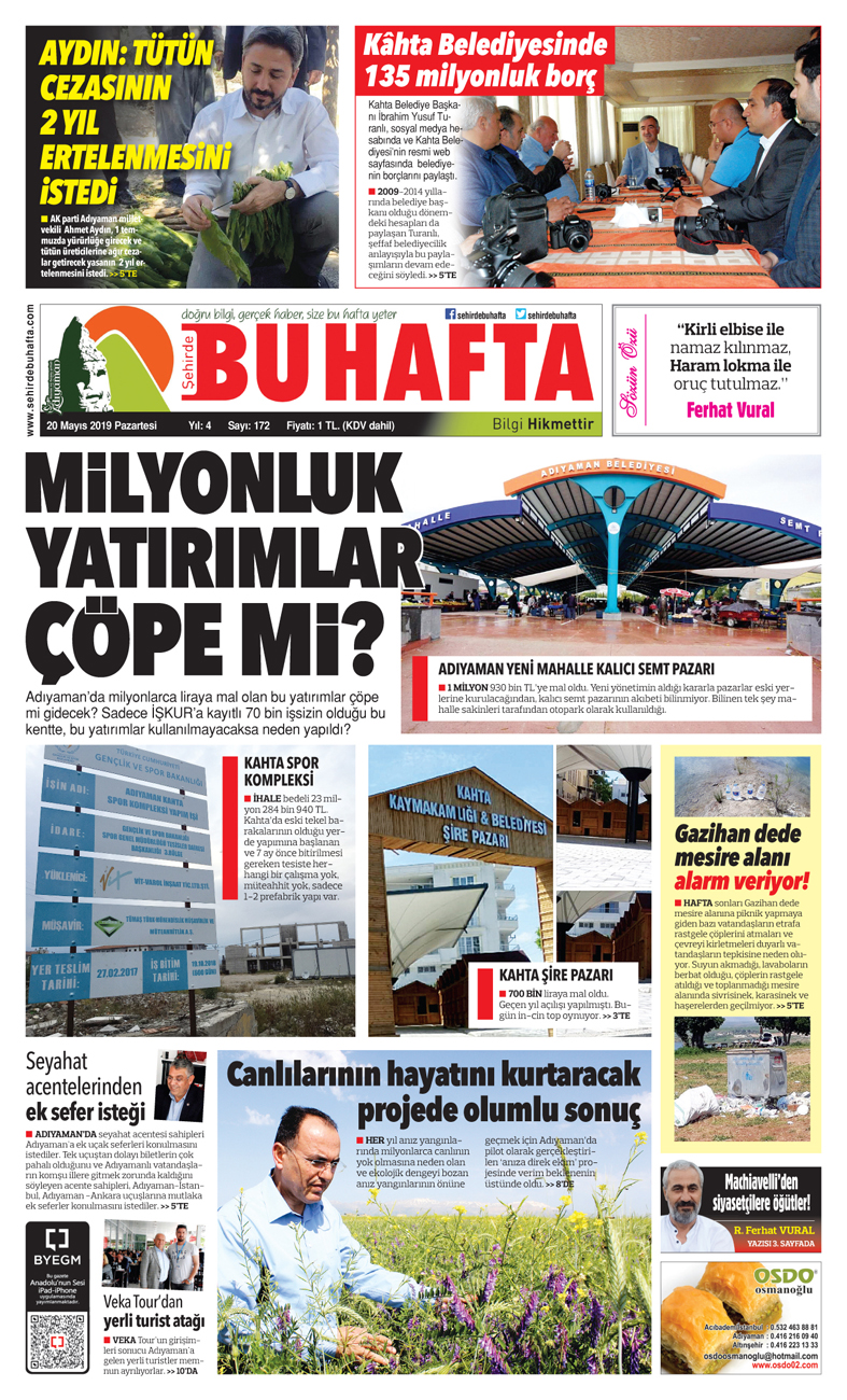 20 Mayıs 2019 Pazartesi