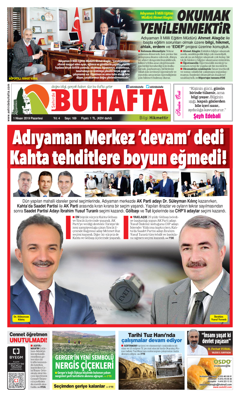 1 Nisan 2019 Pazartesi